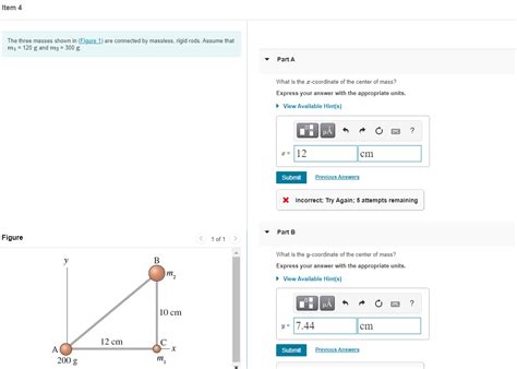 Item The Three Masses Shown In Figure Are Connected By Massless