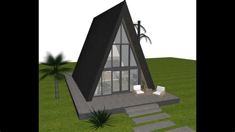 Casa Tip A Frame Proiect 6 5 X 9 5 Metri Cu Doua Dormitoare AFR0060