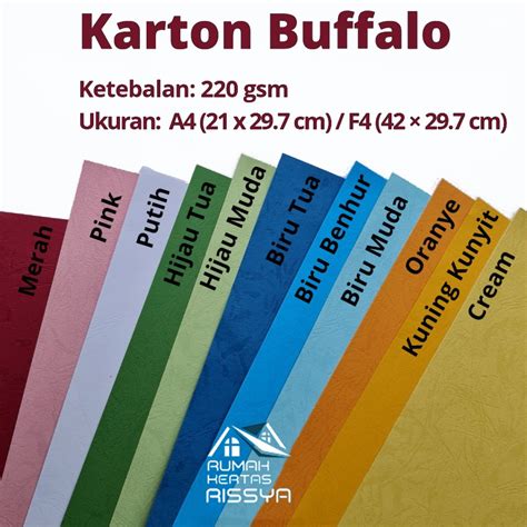 Jual Kertas Karton Buffalo Tebal Ukuran A4 F4 220gsm A4 Shopee