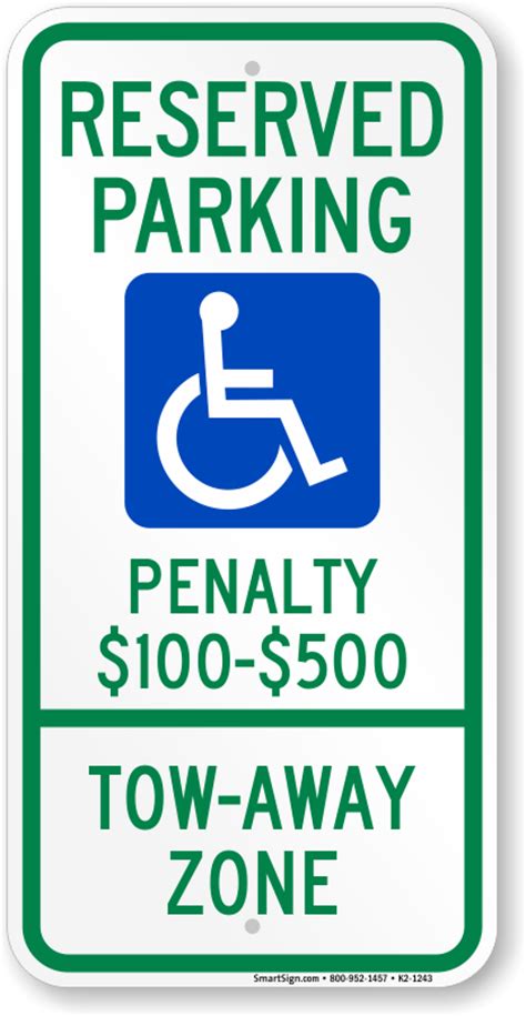 Ada Handicapped Permit Parking Tow Away Zone Sign