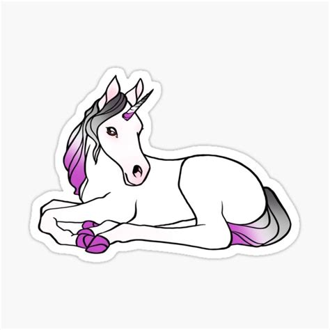 Asexual Pride Unicorn Foal Sticker For Sale By Livianpearl Redbubble