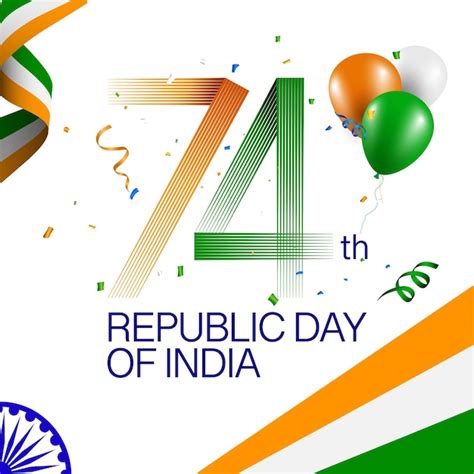 Premium Vector 74th Republic Day Of India India Tricolor Background