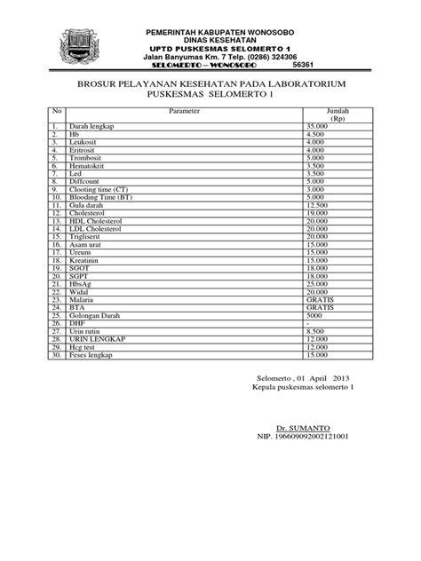 811a Brosur Pelayanan Pemeriksaan Laboratorium Puskesmas Pdf