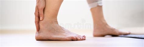 Achilles Tendinitis Pain. Heel Tendon Stock Image - Image of patient ...