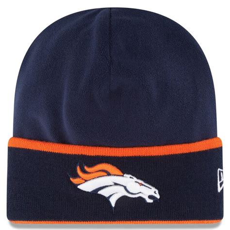 Mens Denver Broncos New Era Navy Blue On-Field Tech Sideline Cuffed ...