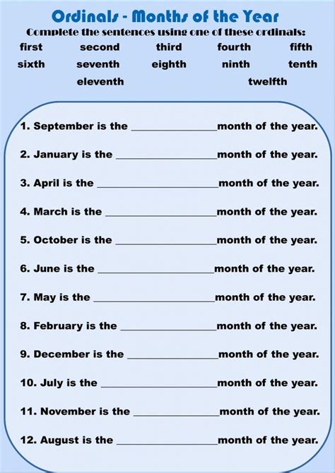 The Months And Months Worksheet For Students To Practice Their English