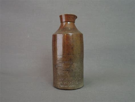 Antique 1800s Pottery Ink Bottle 5 Inch Heavy Stoneware J Etsy