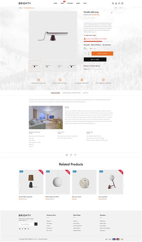 Brighty Lighting And Interior Lights Shopify Theme