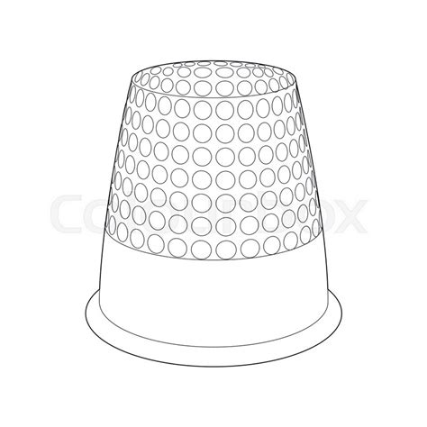 Thimble icon in outline style isolated ... | Stock vector | Colourbox