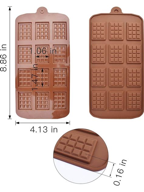 Jgo 4 Moldes De Silicón Para Chocolate Mini Barras 12 Cav 20x10cm