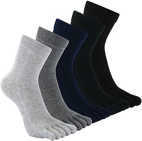 Teenloveme Chaussettes 5 Doigts Homme Chaussettes Avec Orteils Separe