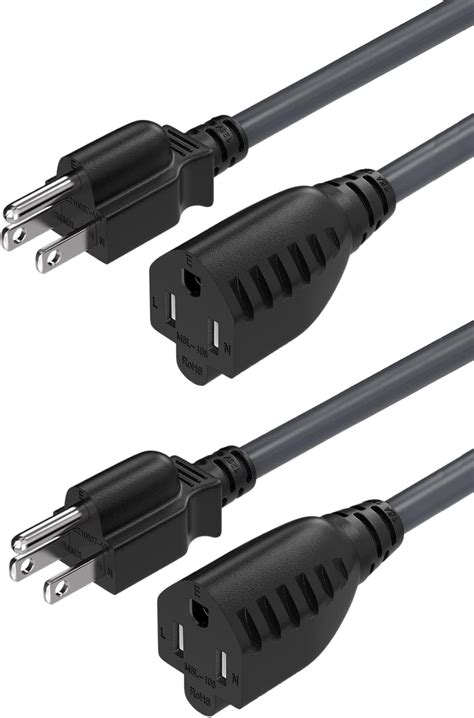 Amazon BRENDAZ 2 Pack Power Extension Cord 14 AWG Heavy Duty