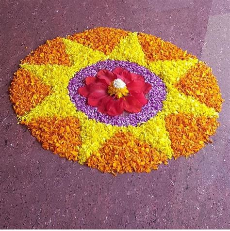 Pin by Shakila Raj on Poo kolam designs | Simple flower design, Rangoli ...