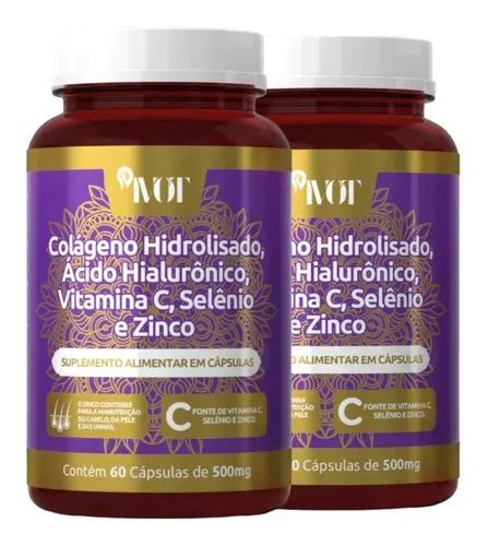 Kit 02 Colágeno Hidrolisado Ac Hialurônico Vit C 500mg MercadoLivre