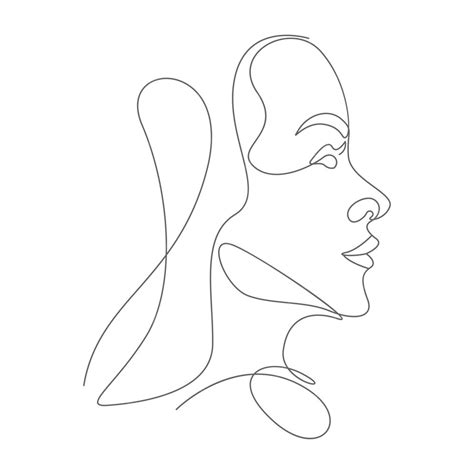 Premium Vector Woman Face Line Art Icon Design