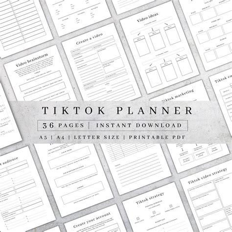 Printable Tiktok Planner Pdf Tiktok Marketing Strategy Plan Etsy