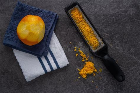 Grated Zest And Orange Peel Background Stock Image Image Of