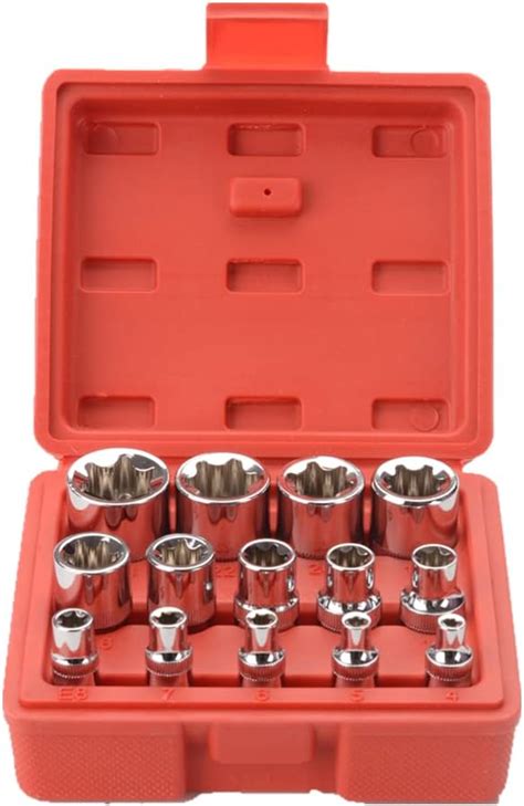 FLZOSPER 14 teiliges E TORX Stern Steckschlüssel Set E4 E24