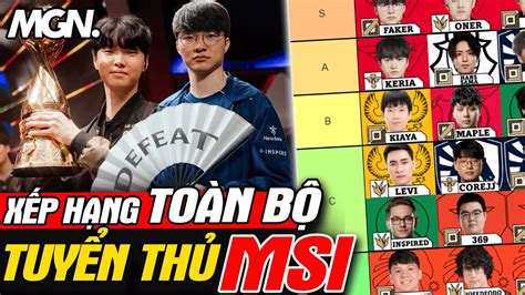 Xếp Hạng Toàn Bộ Tuyển Thủ Tại MSI 2024 Chovy Lên Đỉnh Faker Già Rồi