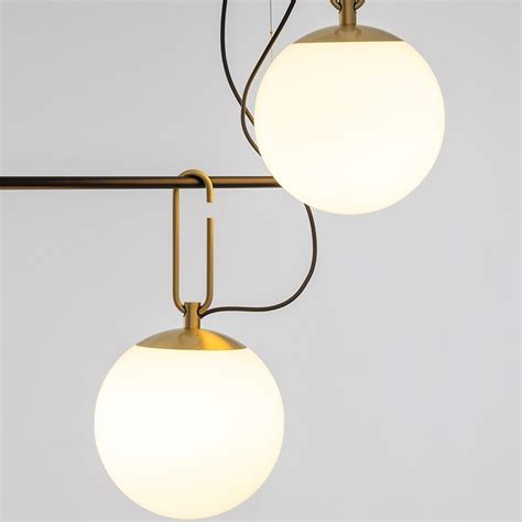 Artemide Nh S Elliptic Multiple Pendant Lamp Led Dimmable In Glass And