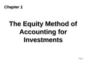 Chapter The Equity Method For Investments Chapter The Equity