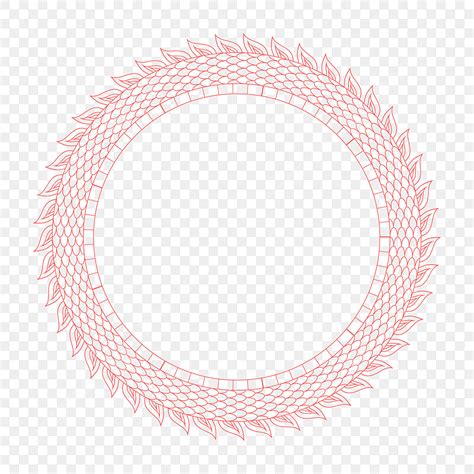 Linear Style Vector Hd PNG Images Round Chinese Style Pink Linear