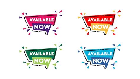 Premium Vector Available Now Sticker Set Banner Design Template