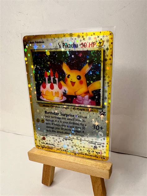 Unofficial Artist Made Birthday Pikachu Promo Plastic Card Sudomon