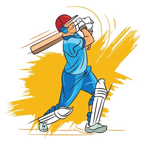 Premium Vector Cricket Player Playing Cricket Vector Illustration