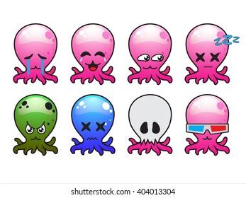 Vector Octopus Emotions Stock Vector (Royalty Free) 404013304 ...