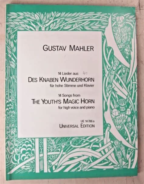 ANCIENNE NOTES GUSTAV Mahler 14 Chansons De Garçons Wunderhorn Haute