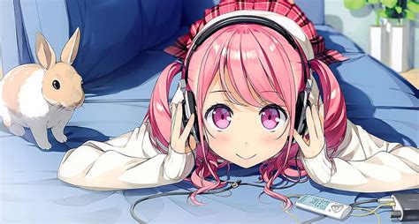 Anime Chibi Girl With Headphones