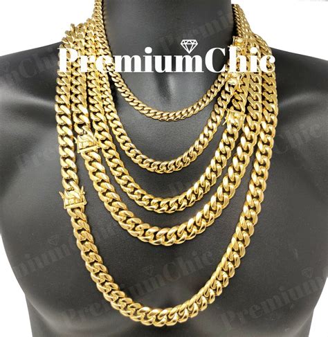 Buy PY Bling Mens Heavy Miami Cuban Link Chain Choker 14k Gold Plated