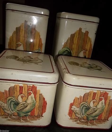 Vintage Canister Set 4 Cheinco Hen Rooster And 50 Similar Items