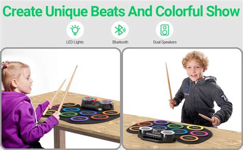 Amazon Rocksocki Electronic Drum Set Pads With Led Lights