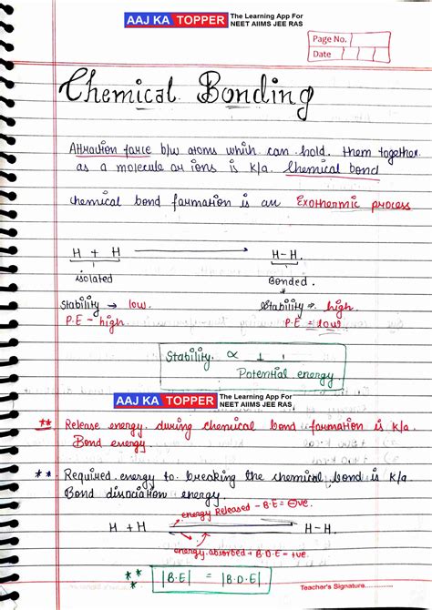 SOLUTION Chemical Bonding Handwritten Notes English Part 1 Studypool