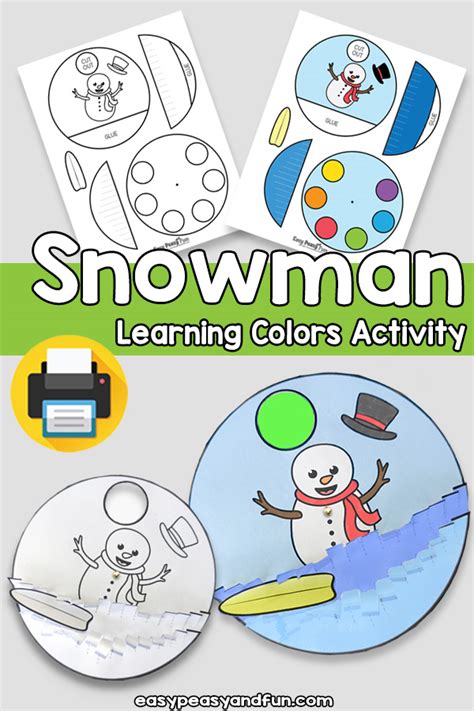 Snowman Learning Colors Activity Template – Easy Peasy and Fun Membership