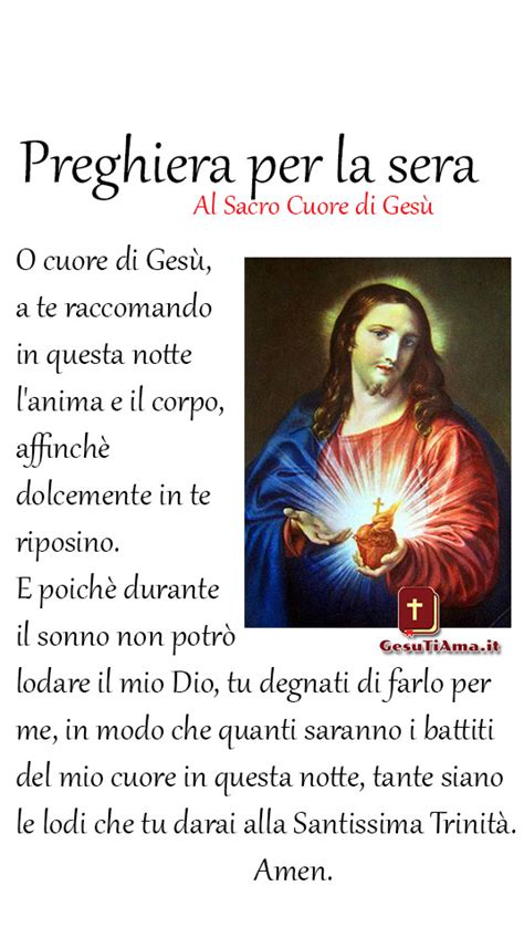 Preghiera per la sera al Sacro Cuore di Gesù GesuTiAma it