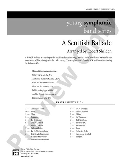 A Scottish Ballade Score Concert Band Score Digital Sheet Music