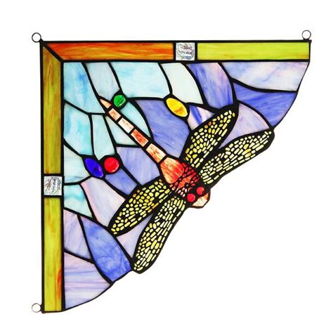 August Grove® Dragonfly Tiffany Glass Window Panel And Reviews Wayfair