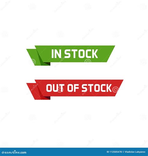 In Stock Vector Sign And Out Of Stock Text Badge Or Labels Isolated On ...