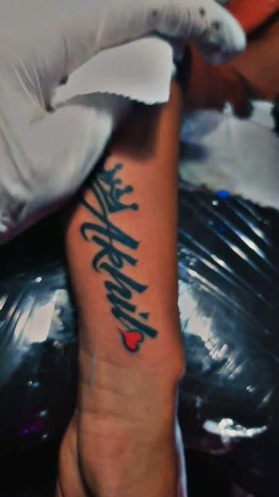 Akhil Name Tattoo With Crown Design Luckysingh Youtube