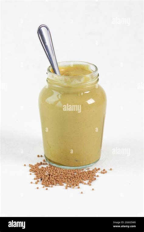 Mustard Jar Mustard Seeds Dijon Mustard Stock Photo Alamy