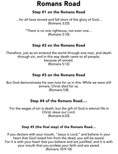 Free Printable Romans Road To Salvation