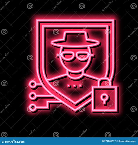 Security People Value Neon Glow Icon Illustration Stock Vector