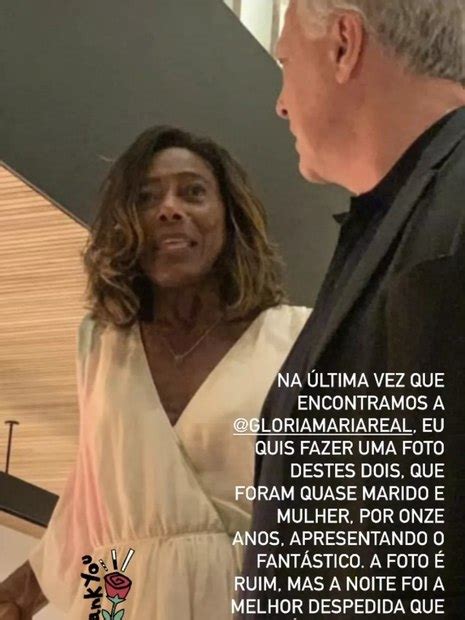 Esposa de Bial posta última foto de Glória Maria jornalista veja