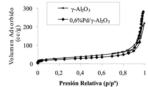 Isotermas De Adsorci N Desorci N De N Para Los Soportes De Al Mina