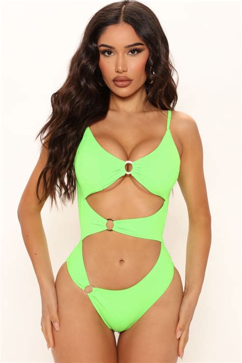 Sandy Days One Piece Swimsuit Green Fashion Nova Swimwear Fashion Nova