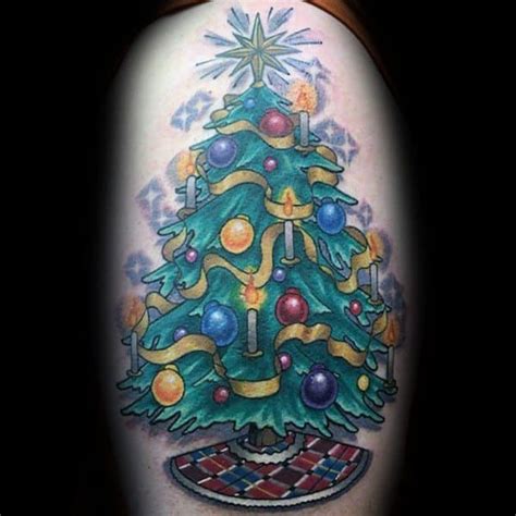 30 Cool Christmas Tree Tattoo Ideas for Men