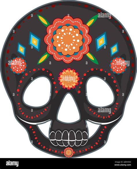 Mexican painted skull isolated illustration Stock Vector Image & Art ...